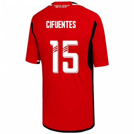 Kandiny Hombre Camiseta Anaís Cifuentes #15 Rojo 2ª Equipación 2023/24 La Camisa Chile