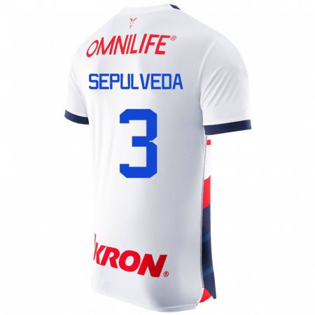 Kandiny Hombre Camiseta Gilberto Sepúlveda #3 Blanco 2ª Equipación 2023/24 La Camisa Chile