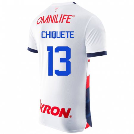 Kandiny Hombre Camiseta Jesús Orozco Chiquete #13 Blanco 2ª Equipación 2023/24 La Camisa Chile