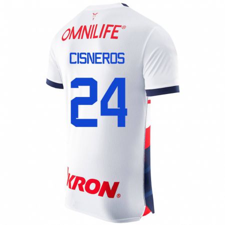 Kandiny Hombre Camiseta Carlos Cisneros #24 Blanco 2ª Equipación 2023/24 La Camisa Chile