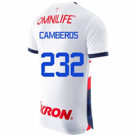 Kandiny Hombre Camiseta Hugo Camberos #232 Blanco 2ª Equipación 2023/24 La Camisa Chile