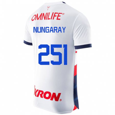 Kandiny Hombre Camiseta David Nungaray #251 Blanco 2ª Equipación 2023/24 La Camisa Chile