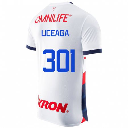 Kandiny Hombre Camiseta Juan Liceaga #301 Blanco 2ª Equipación 2023/24 La Camisa Chile