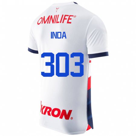 Kandiny Hombre Camiseta Samir Inda #303 Blanco 2ª Equipación 2023/24 La Camisa Chile