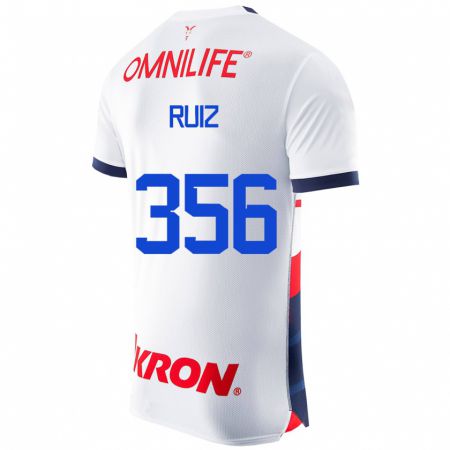 Kandiny Hombre Camiseta Dilan Ruiz #356 Blanco 2ª Equipación 2023/24 La Camisa Chile