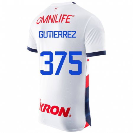 Kandiny Hombre Camiseta Gerson Gutiérrez #375 Blanco 2ª Equipación 2023/24 La Camisa Chile
