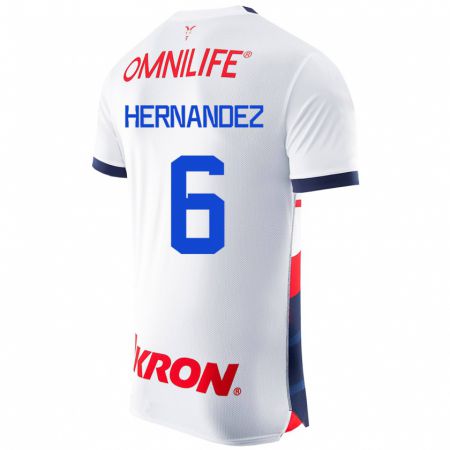 Kandiny Hombre Camiseta Ana Camila Hernández #6 Blanco 2ª Equipación 2023/24 La Camisa Chile