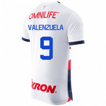 Kandiny Hombre Camiseta Gabriela Valenzuela #9 Blanco 2ª Equipación 2023/24 La Camisa Chile