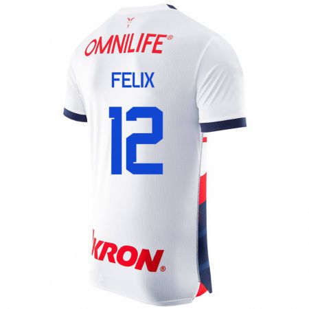 Kandiny Hombre Camiseta Blanca Félix #12 Blanco 2ª Equipación 2023/24 La Camisa Chile