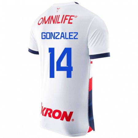 Kandiny Hombre Camiseta Ivonne González #14 Blanco 2ª Equipación 2023/24 La Camisa Chile