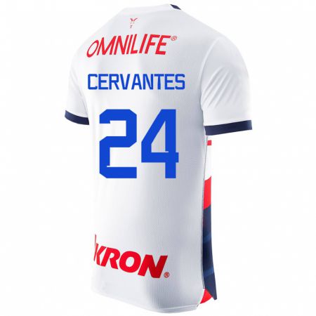 Kandiny Hombre Camiseta Alicia Cervantes #24 Blanco 2ª Equipación 2023/24 La Camisa Chile