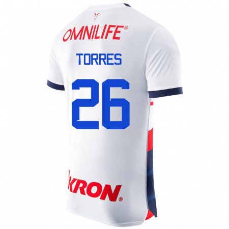 Kandiny Hombre Camiseta Araceli Torres #26 Blanco 2ª Equipación 2023/24 La Camisa Chile