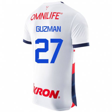 Kandiny Hombre Camiseta Kinberly Guzmán #27 Blanco 2ª Equipación 2023/24 La Camisa Chile