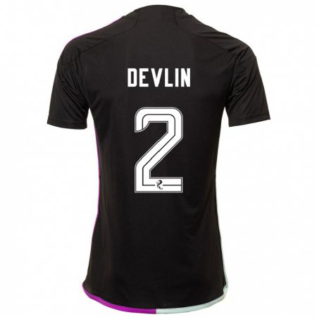 Kandiny Hombre Camiseta Nicky Devlin #2 Negro 2ª Equipación 2023/24 La Camisa Chile