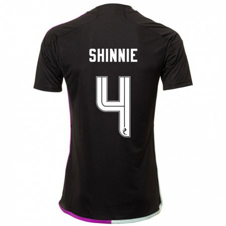 Kandiny Hombre Camiseta Graeme Shinnie #4 Negro 2ª Equipación 2023/24 La Camisa Chile