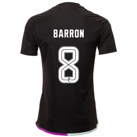 Kandiny Hombre Camiseta Connor Barron #8 Negro 2ª Equipación 2023/24 La Camisa Chile