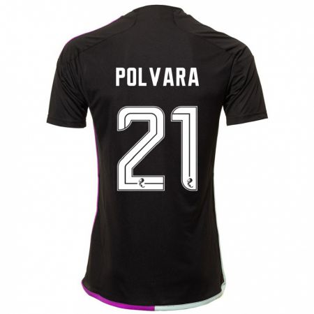 Kandiny Hombre Camiseta Dante Polvara #21 Negro 2ª Equipación 2023/24 La Camisa Chile