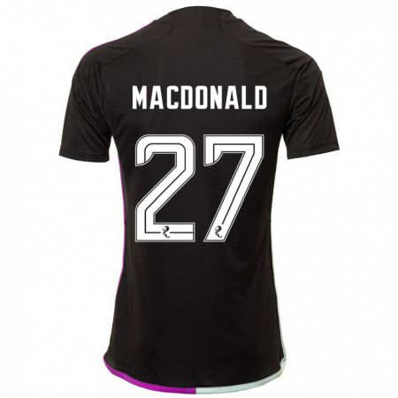 Kandiny Hombre Camiseta Angus Macdonald #27 Negro 2ª Equipación 2023/24 La Camisa Chile