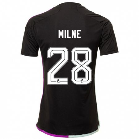 Kandiny Hombre Camiseta Jack Milne #28 Negro 2ª Equipación 2023/24 La Camisa Chile