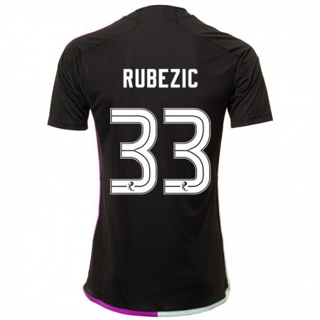 Kandiny Hombre Camiseta Slobodan Rubezic #33 Negro 2ª Equipación 2023/24 La Camisa Chile