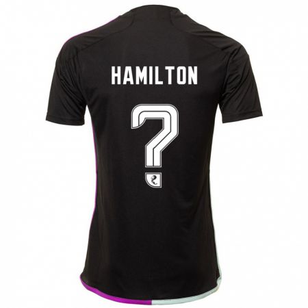 Kandiny Hombre Camiseta Brendan Hamilton #0 Negro 2ª Equipación 2023/24 La Camisa Chile