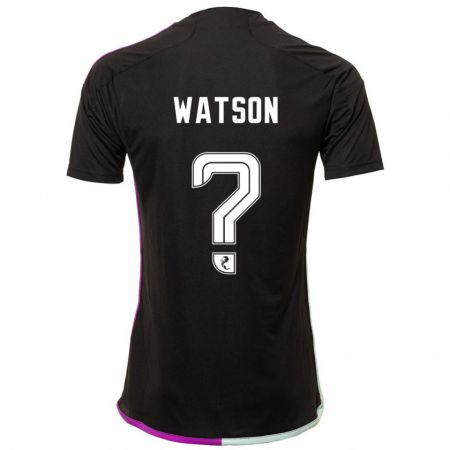 Kandiny Hombre Camiseta Kai Watson #0 Negro 2ª Equipación 2023/24 La Camisa Chile