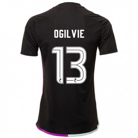 Kandiny Hombre Camiseta Francesca Ogilvie #13 Negro 2ª Equipación 2023/24 La Camisa Chile