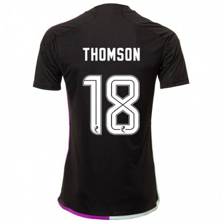 Kandiny Hombre Camiseta Eva Thomson #18 Negro 2ª Equipación 2023/24 La Camisa Chile