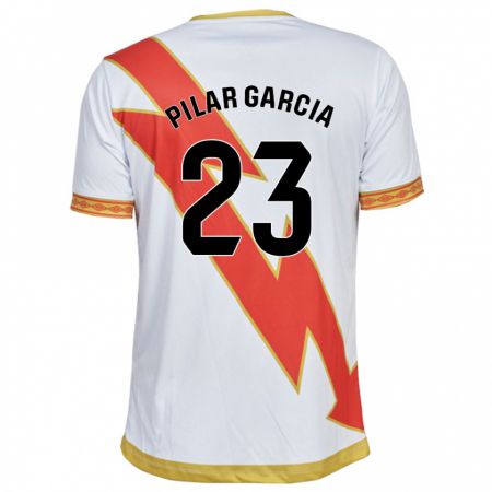 Kandiny Mujer Camiseta María Pilar García Villalba #23 Blanco 1ª Equipación 2023/24 La Camisa Chile