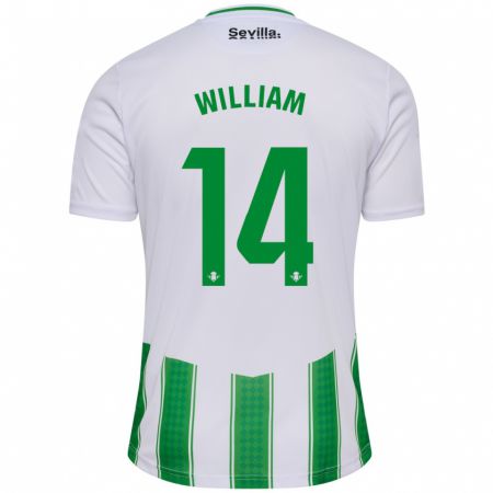Kandiny Mujer Camiseta William Carvalho #14 Blanco 1ª Equipación 2023/24 La Camisa Chile