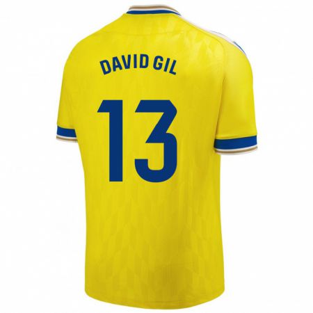 Kandiny Mujer Camiseta David Gil #13 Amarillo 1ª Equipación 2023/24 La Camisa Chile