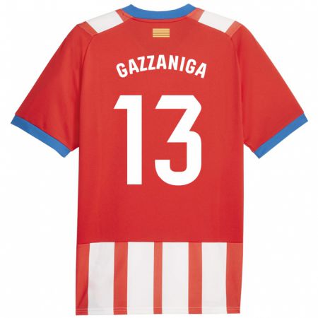 Kandiny Mujer Camiseta Paulo Gazzaniga #13 Rojo Blanco 1ª Equipación 2023/24 La Camisa Chile