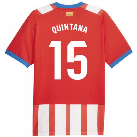 Kandiny Mujer Camiseta Amru Quintana #15 Rojo Blanco 1ª Equipación 2023/24 La Camisa Chile