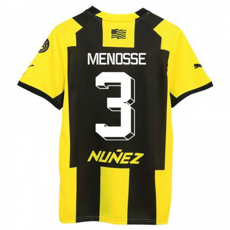 Kandiny Mujer Camiseta Hernán Menosse #3 Amarillo Negro 1ª Equipación 2023/24 La Camisa Chile