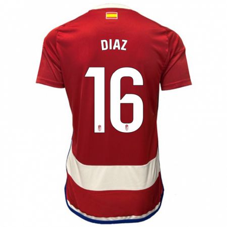 Kandiny Mujer Camiseta Víctor Díaz #16 Rojo 1ª Equipación 2023/24 La Camisa Chile