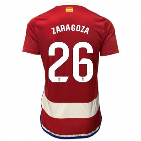 Kandiny Mujer Camiseta Bryan Zaragoza #26 Rojo 1ª Equipación 2023/24 La Camisa Chile