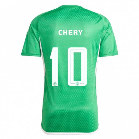 Kandiny Mujer Camiseta Tjaronn Chery #10 Blanco Azul 1ª Equipación 2023/24 La Camisa Chile