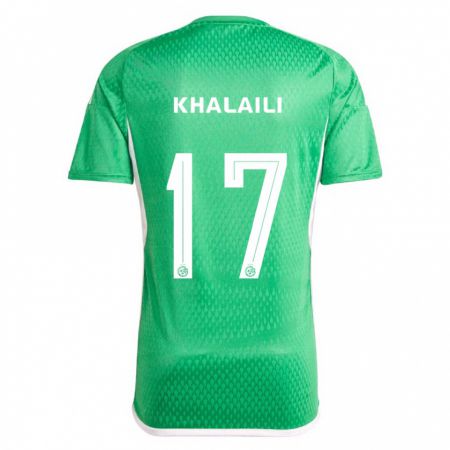 Kandiny Mujer Camiseta Iyad Khalaili #17 Blanco Azul 1ª Equipación 2023/24 La Camisa Chile