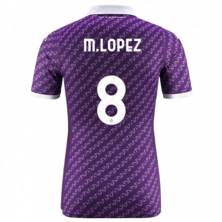 Kandiny Mujer Camiseta Maxime López #8 Violeta 1ª Equipación 2023/24 La Camisa Chile