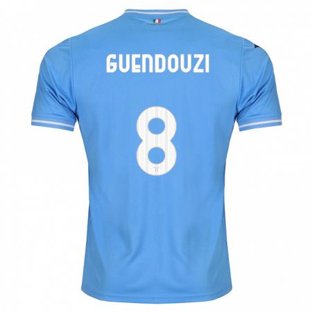Kandiny Mujer Camiseta Mattéo Guendouzi #8 Azul 1ª Equipación 2023/24 La Camisa Chile