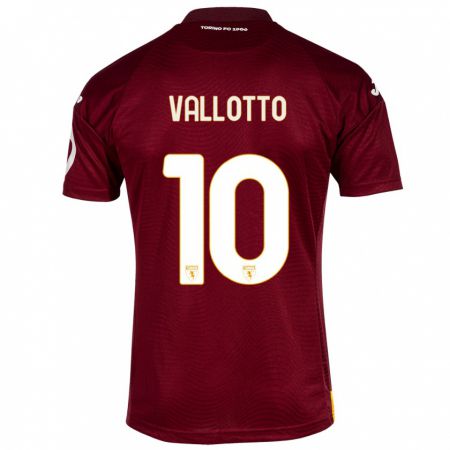 Kandiny Mujer Camiseta Greta Vallotto #10 Rojo Oscuro 1ª Equipación 2023/24 La Camisa Chile