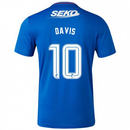 Kandiny Mujer Camiseta Steven Davis #10 Azul 1ª Equipación 2023/24 La Camisa Chile