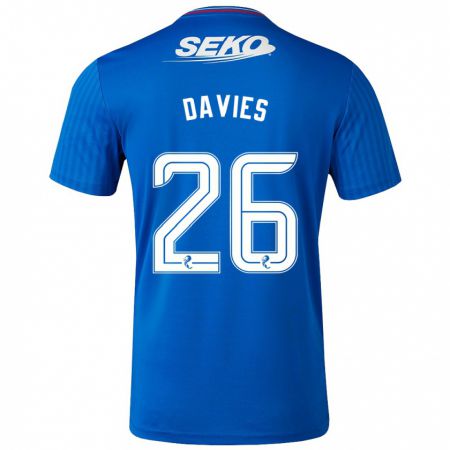 Kandiny Mujer Camiseta Ben Davies #26 Azul 1ª Equipación 2023/24 La Camisa Chile