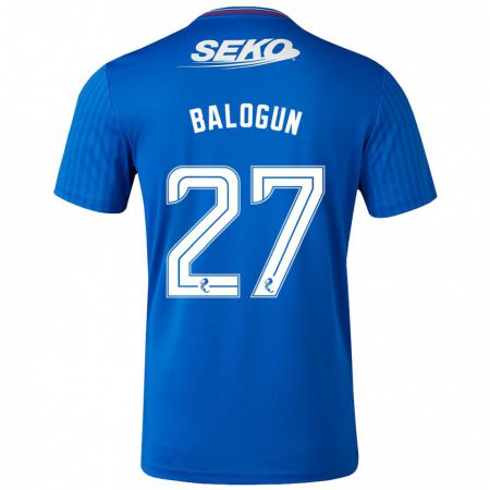 Kandiny Mujer Camiseta Leon Balogun #27 Azul 1ª Equipación 2023/24 La Camisa Chile