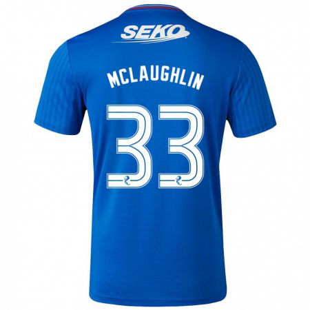 Kandiny Mujer Camiseta Jon Mclaughlin #33 Azul 1ª Equipación 2023/24 La Camisa Chile