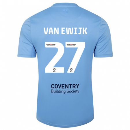 Kandiny Mujer Camiseta Milan Van Ewijk #27 Cielo Azul 1ª Equipación 2023/24 La Camisa Chile