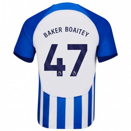 Kandiny Mujer Camiseta Benicio Baker-Boaitey #47 Azul 1ª Equipación 2023/24 La Camisa Chile