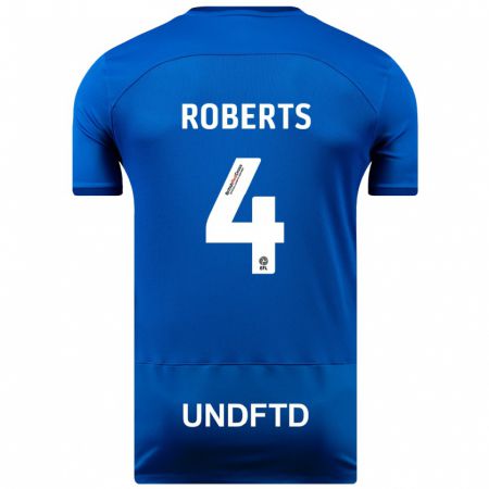 Kandiny Mujer Camiseta Marc Roberts #4 Azul 1ª Equipación 2023/24 La Camisa Chile