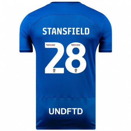 Kandiny Mujer Camiseta Jay Stansfield #28 Azul 1ª Equipación 2023/24 La Camisa Chile