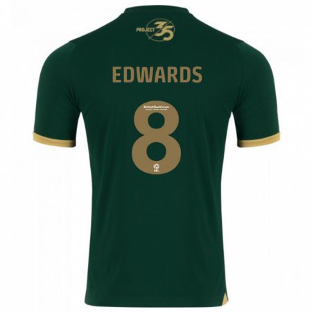 Kandiny Mujer Camiseta Joe Edwards #8 Verde 1ª Equipación 2023/24 La Camisa Chile